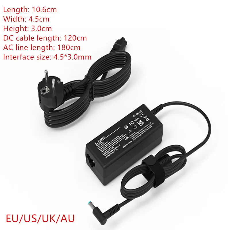 Fast Laptop Charger 19.5V 3.33A 65W AC Power Adapter for HP Elitebook 820 848 830 G8 Probook 640 650 G2 G3 G4 G5 G6 G7