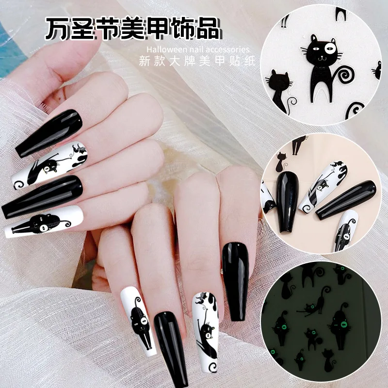 2023 Nieuwe Populaire Halloween Nagelsticker Diy Undead Night Glow Nagelsticker Kleine Stickers Nagelsticker Sa11