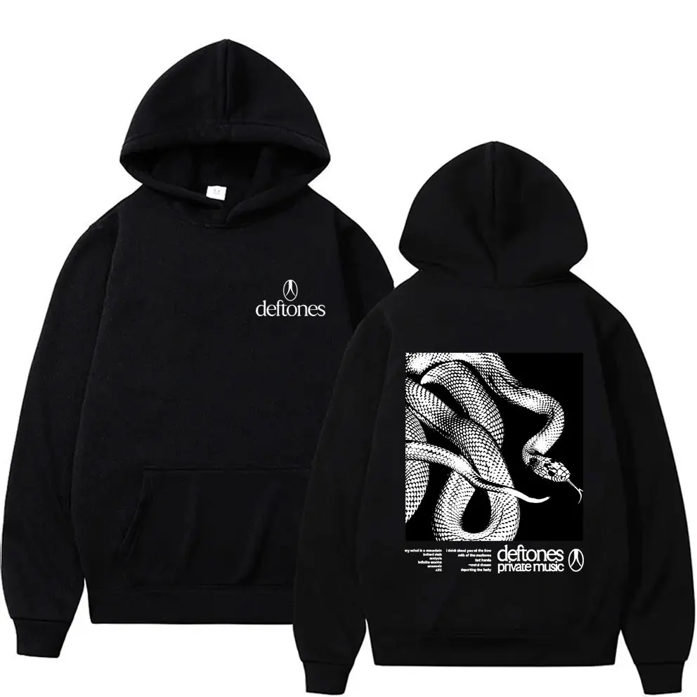 

Rock Band Deftones Private Music Snake Graphic Hoodie Men Women Clothing Alternative Heavy Metal Hoodies Male Vintage Pullover