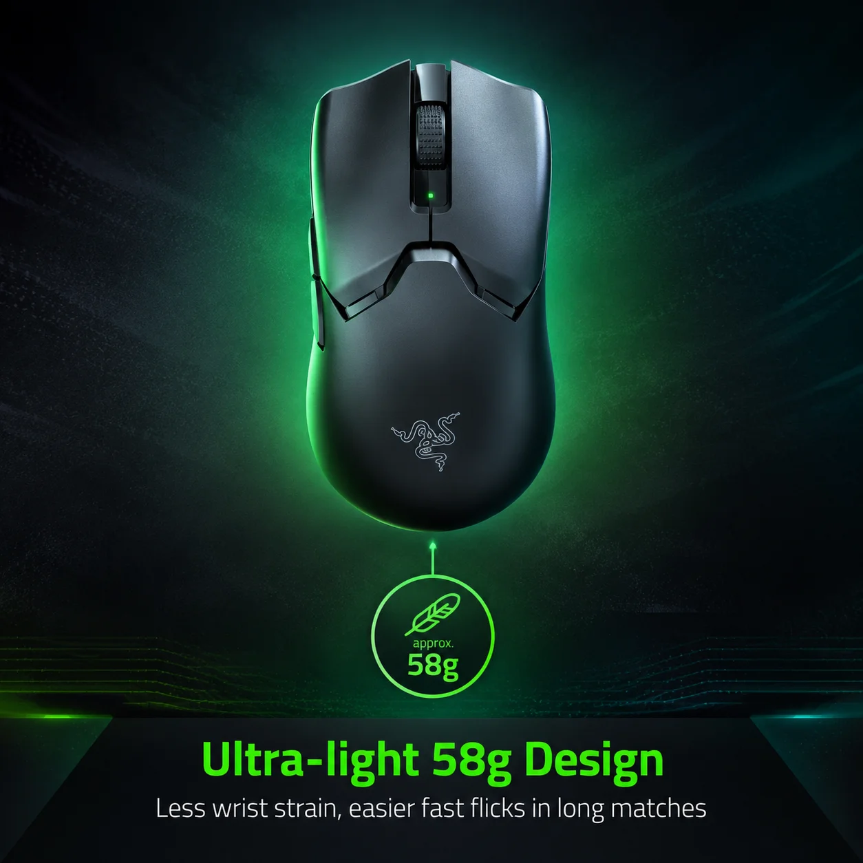 Mouse Gamer Sem Fio Razer Viper V2 Pro 58g Ultra Leve Sensor Óptico de 30K DPI para Jogos de Esports FPS