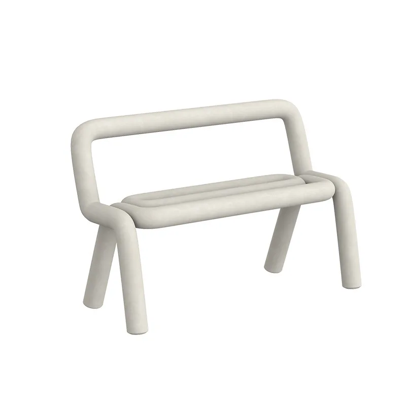 

Personalized art creative simple flannel double back chair, special-shaped curved pipe leisure chair