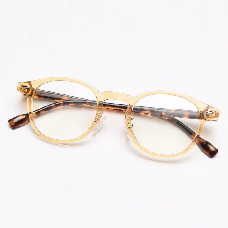 T7151 Retro round eyeglasses frames TR90 anti-fatigue computer eyeglasses for women and men prescription available