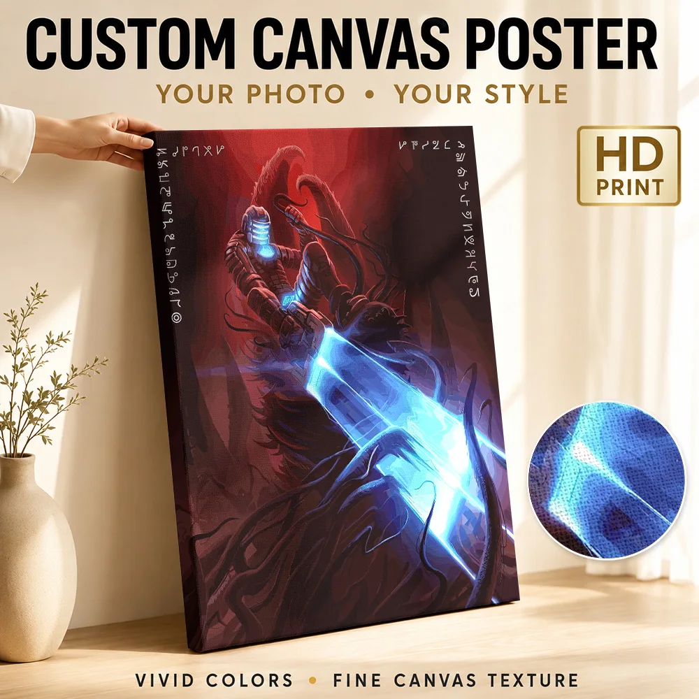 Dead Space Isaac Clarke Framed Canvas Poster Customized Photo Contrasting Color Blocks Wall Art For Gaming Den Game Lover Gift