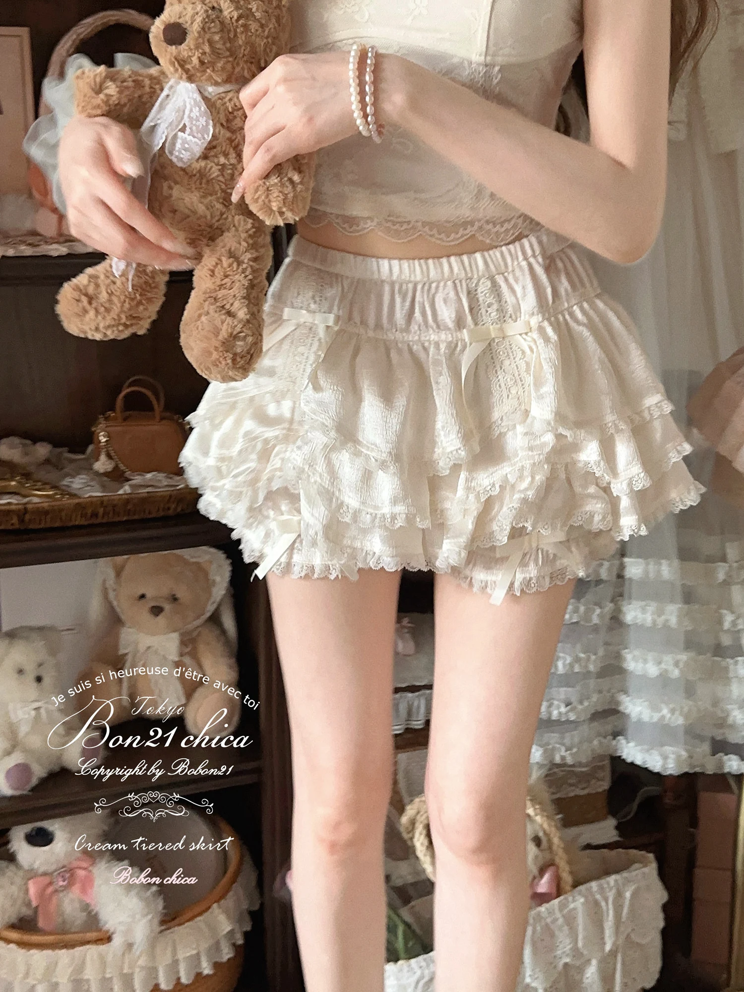 French Style Sweet Girl Pleated Satin Petal Culottes Tutu Skirt 2025 Summer New Solid Color High Waisted Skirts Women's Clothing
