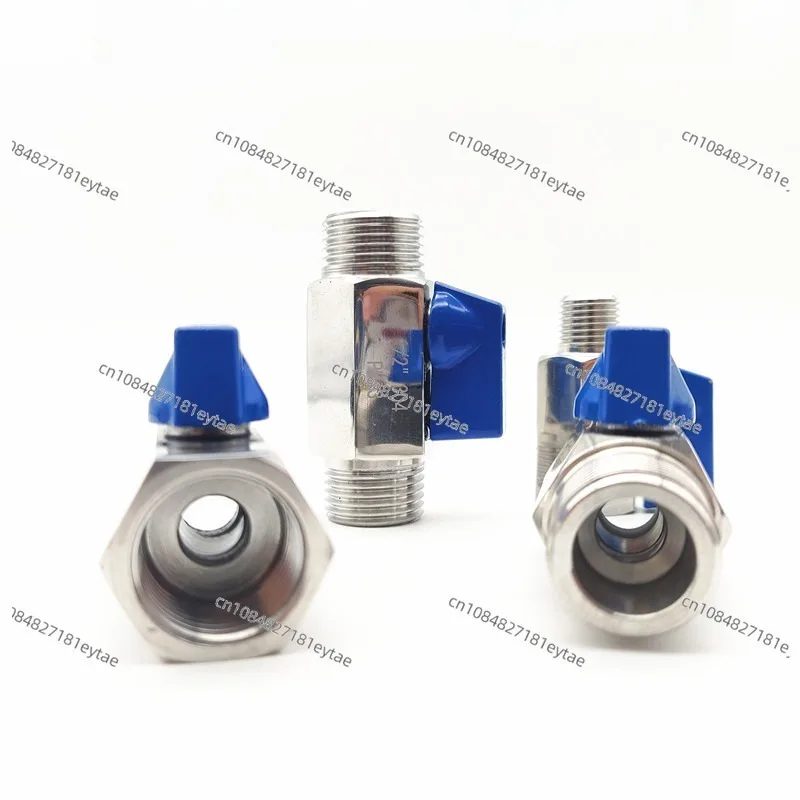 304 stainless steel mini ball valve dual internal and external thread straight through valve mini instrument valve