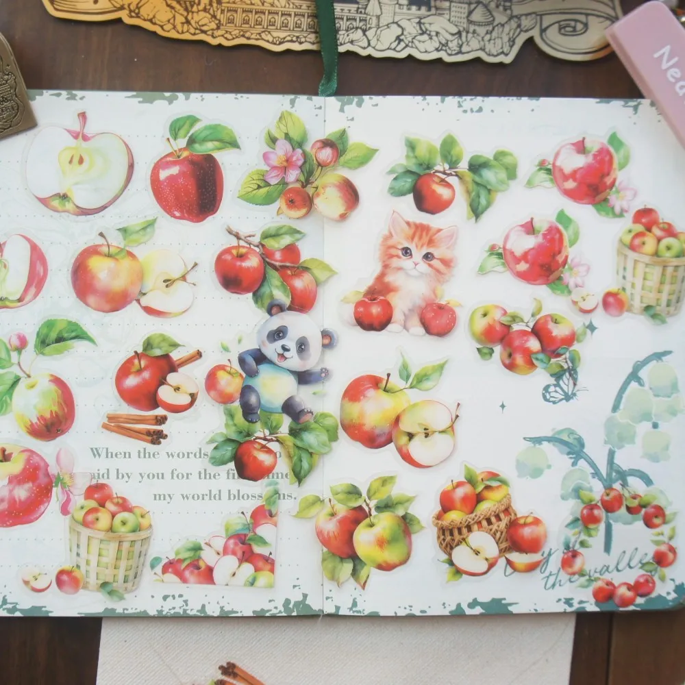 

38pcs Hedgehog Panda Animals Like To Eat Fruits Style PVC Sticker Scrapbooking DIY Gift Packing Label Decoration Tag