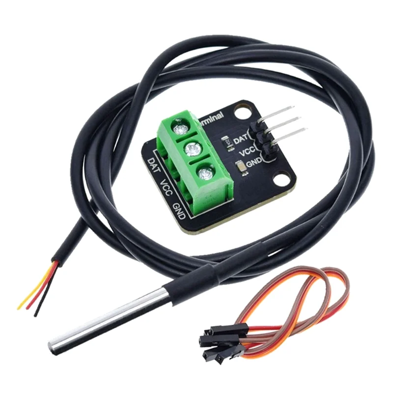 B49C 3Set DS18B20 Kit de Sensor de temperatura impermeable 100CM Cable de Sensor Digital adaptador de Terminal de sonda para Arduino