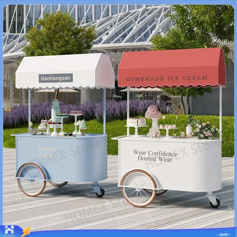 Mobile Food Cart Snack Stall Night Market Dining Car Scenic Sales Booth Shopping Mall Promotion Float Display Table Trolley