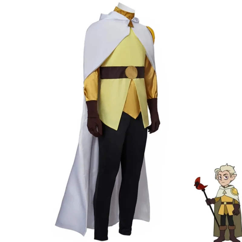 Anime American TV Series Owl House Luz Hunter Cosplay Costume White Cloak Cape Uniform Full Set Man Halloween Carnival Suit AS63