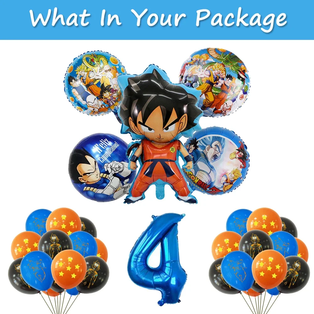 Goku Dragoned Ball Z Birthday Party Decor para Crianças, Louça para Menino, Festa, Prato, Copa, Toalha de Mesa, Balão de Látex, Bandeira, Presente Festivo