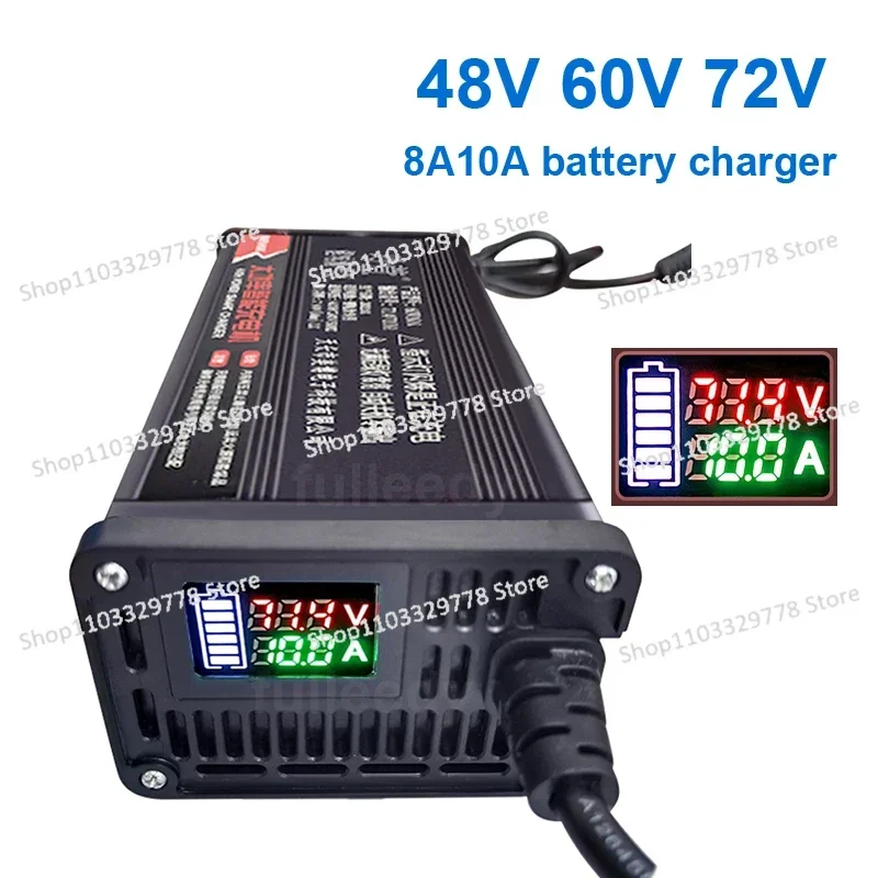 

48V 60V 8A 72V 10A charger LCD display 54.6V 58.V 84V67.2V 87.6V 58.8V 87.6v 88.2v 10A charger for lifepo4 li ion lipo battery