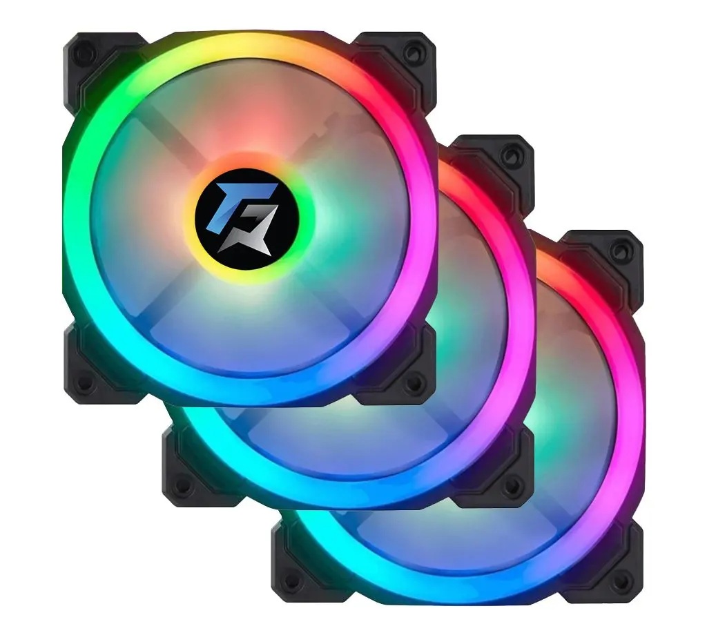 7R Pro Series (3'lü Set) Rainbow LEDs Quiet 120mm 12cm Case Fan