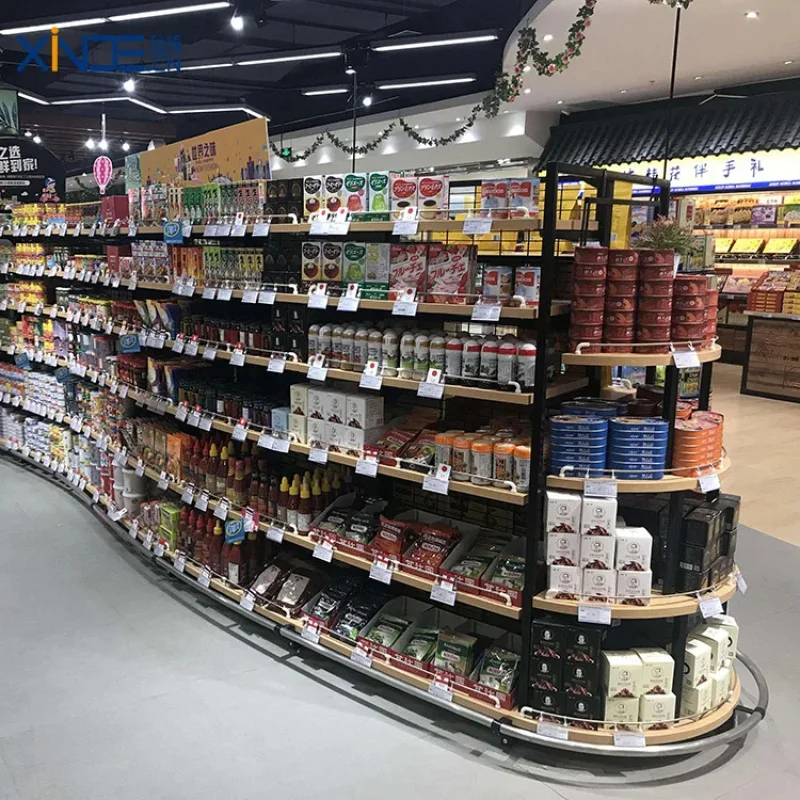 custom.XINDE Light Duty Double-Sided Combination Supermarket Rack Gondola Customized Display Shelf Trade Show Display Stand Phar