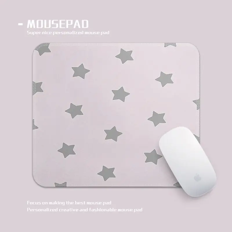 Kawaii Cute Anime Girl Cartoon Illustration Light Blue Rubber Large Mouse Pad Minimalist Decorative Desk Mat Office Study Room
