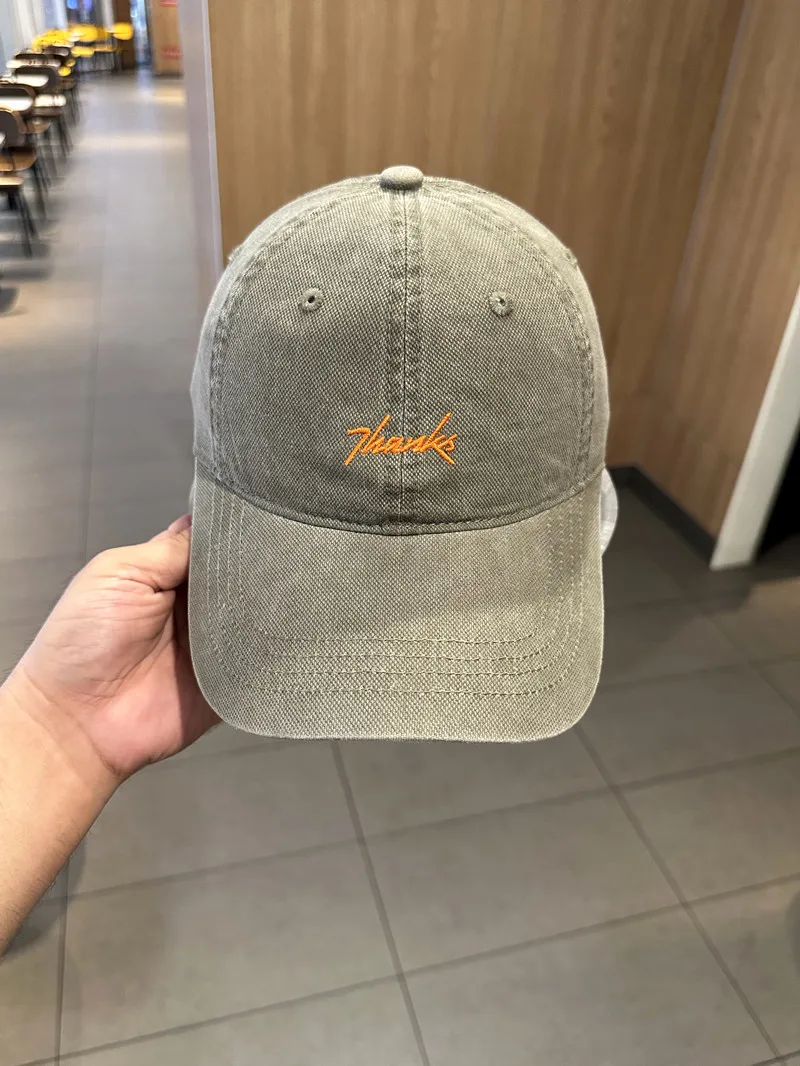 Baseball cap women's letter embroidery youth men and women easiest for match curved brim hat street sunshade show face small
