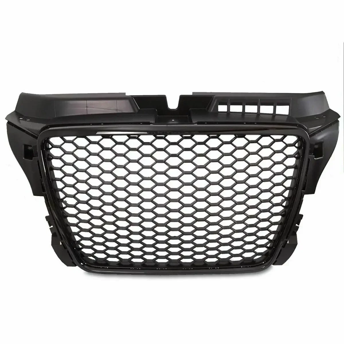 RS3 Style Front Sport Hex Mesh Honeycomb Hood Grill Gloss Black for Audi A3/S3 8P 2009 2010 2011 2012 2013 Front Center Grill