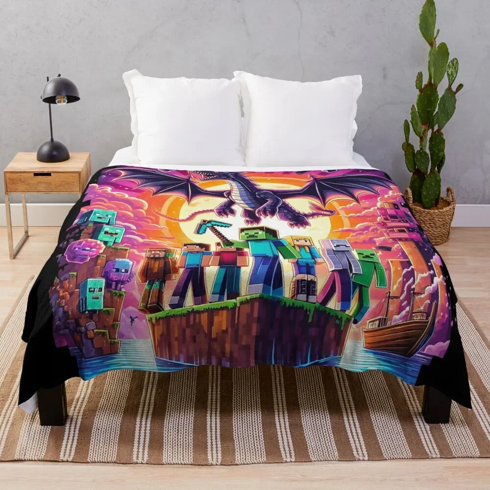 Ender dragon Throw Blanket Comforter Personalized Gift Polar Thins Blankets