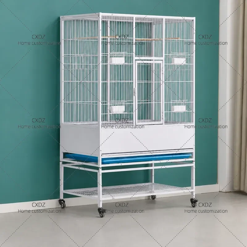 Large Luxury Bird Cage for Parrots Mynas Pigeons Spacious Breeding and Pairing Aviary with Stand for Indoor Villa Pet Housing