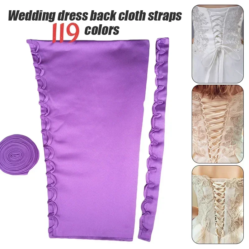 Kit corsetto in raso di colore personalizzato Cerniera di ricambio Abito da sposa Indietro Tessitura in pizzo Accessori per abiti da sposa artigianali fai da te Con lacci