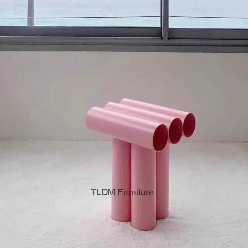 Luxury Creative Customized Photography Home Nordic Stool Decoration Art Shop Style Light Coffee Low Dopamine Color Leisure Stool