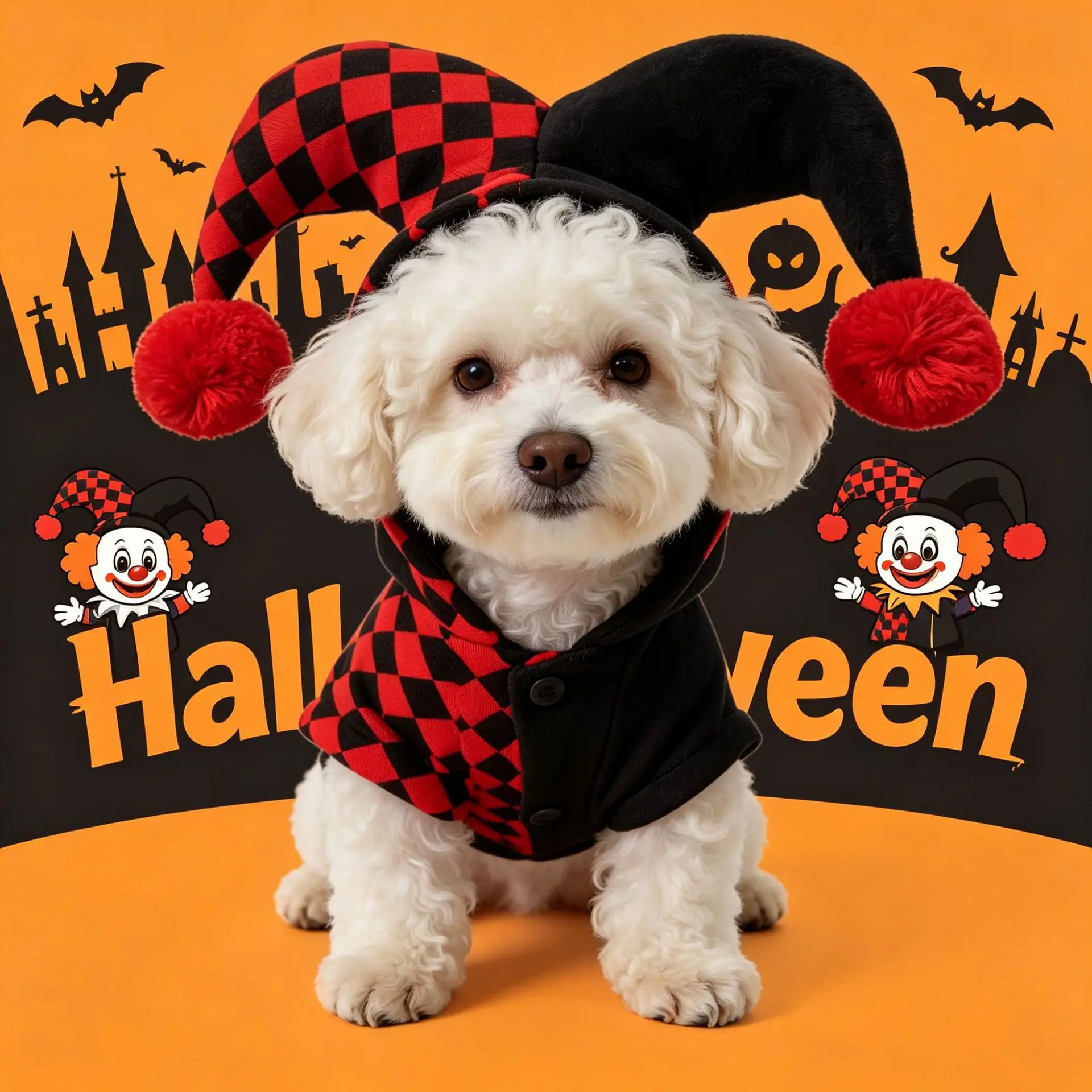 Halloween Clown Costumes for Pets – One-Piece Outfits,Cute Clothes for Cats and Dogs,Teddy Bear Costumes – Autumn/Winter