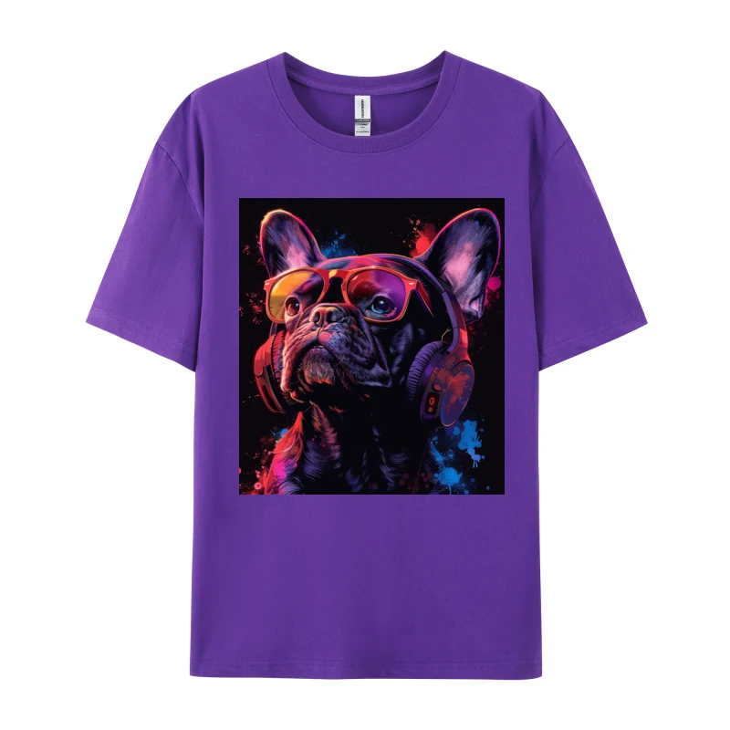 French Bulldog Cool T-Shirt Normal Discount O-Neck Tops Shirt Mens Plain T Shirts Wholesale Grpahic Tee Street T Shirt