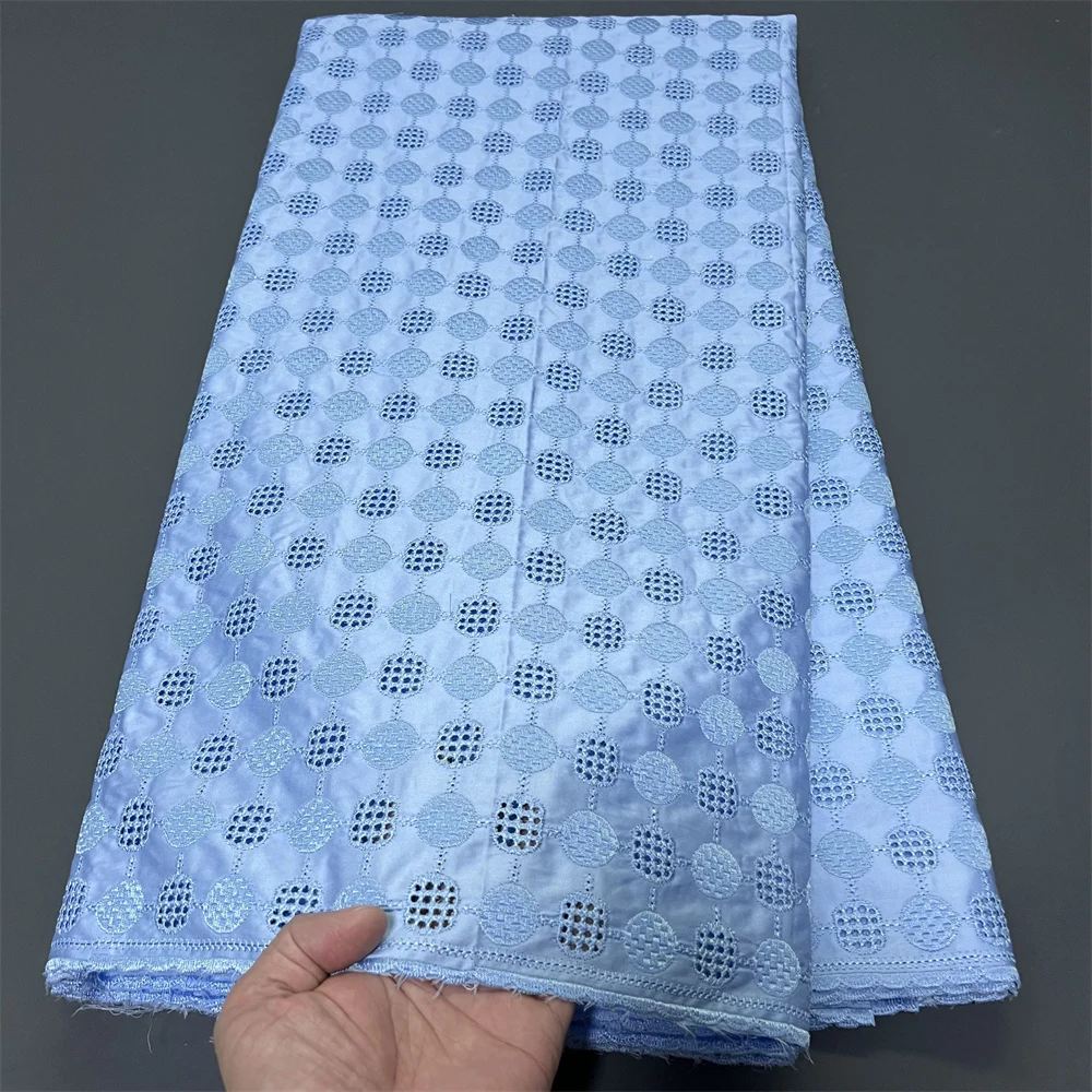 

2025 African Nigerian Tulle Lace Fabric for Dress Sewing High Quality Damask Polish Luxe laceCotton Wedding Party hz1396 5Yard