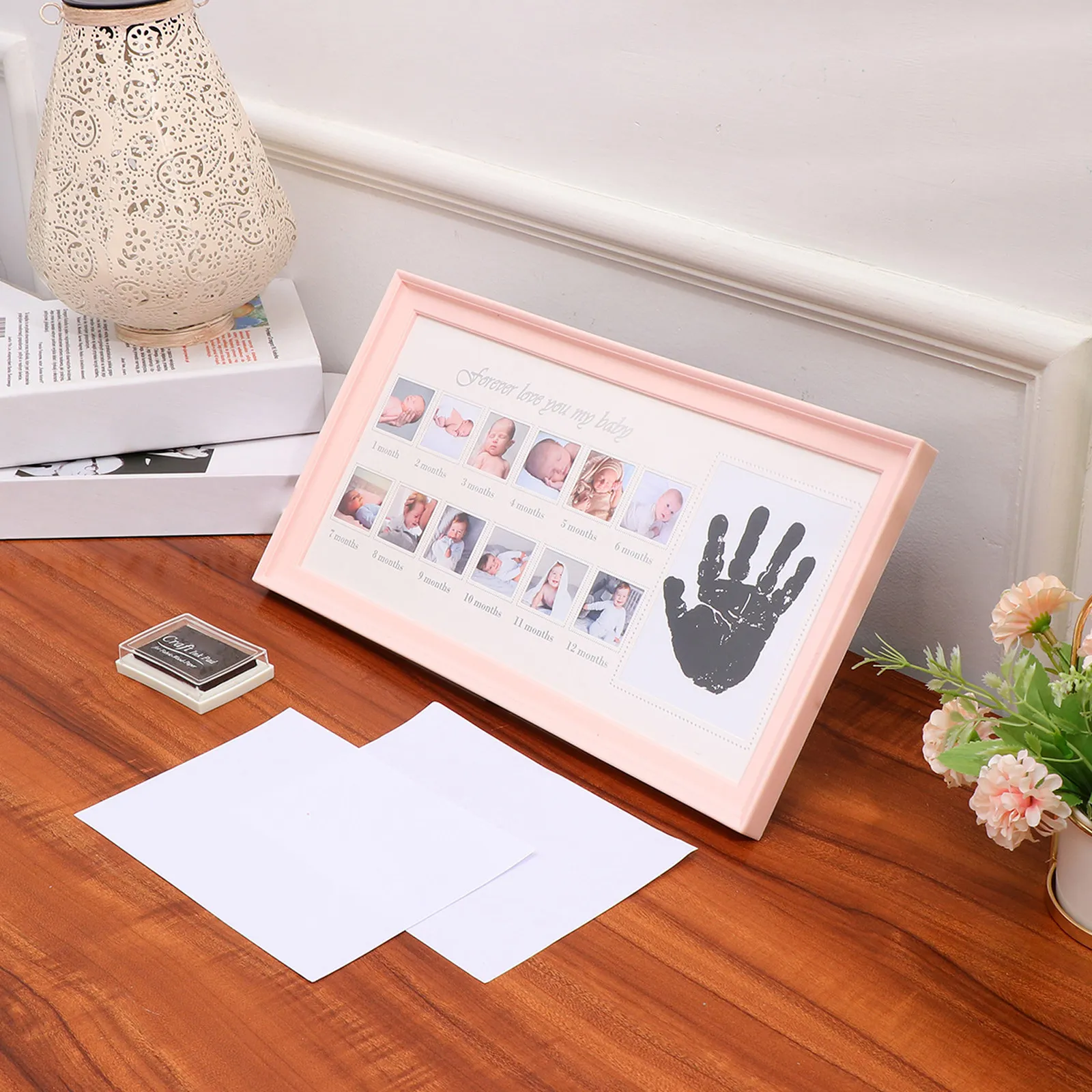 Growth Record Photo Frame Creative Pictures Holder for Baby Infant 12 Month Memory Newborn Photo Frame