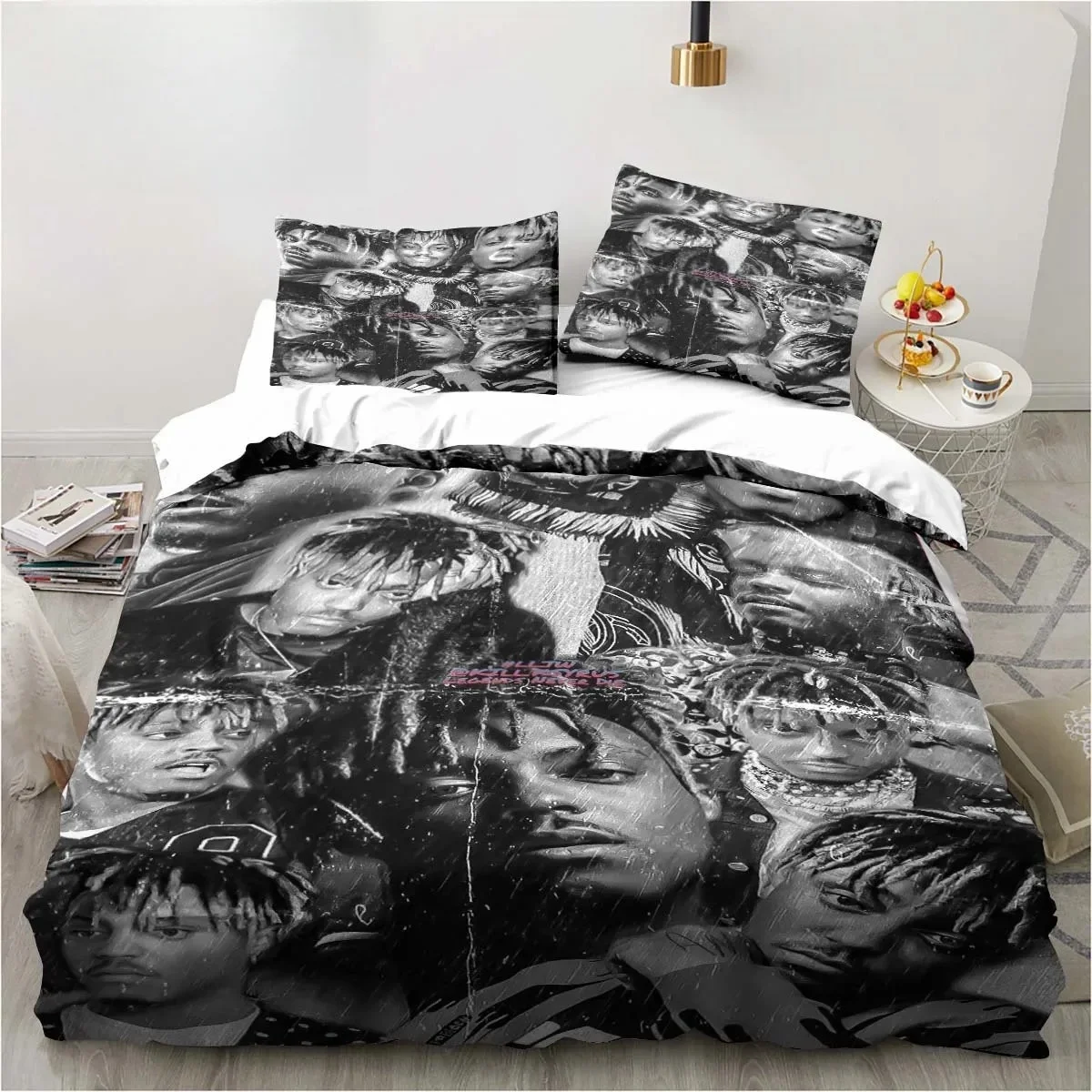 Rap Singer Juice Wrld 3D Print Bedding Set Single Twin Full Queen King Size Bed Set Adult Kid Bedroom Bedding Gift Home Textiles