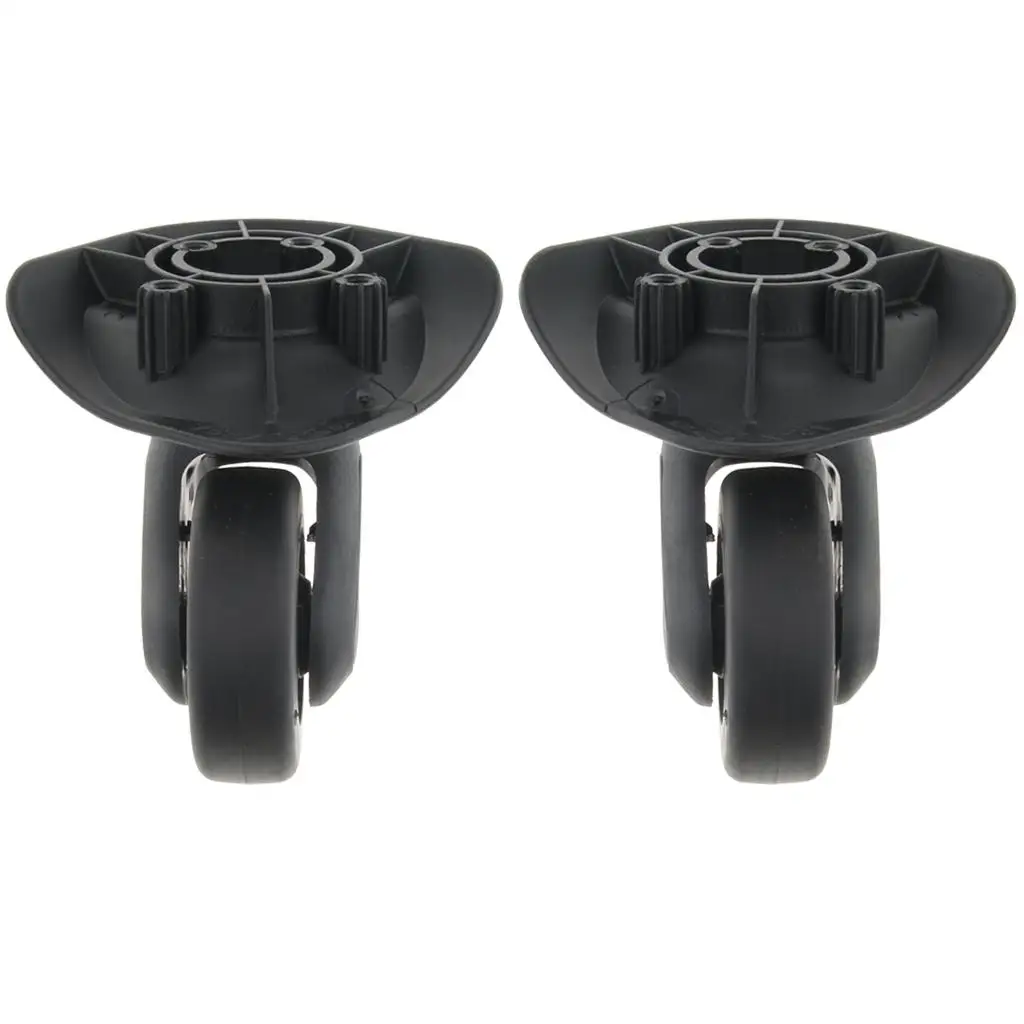 2 Pieces DIY Travel Luggage Left and Right Swivel Coaster Wheels Black A84