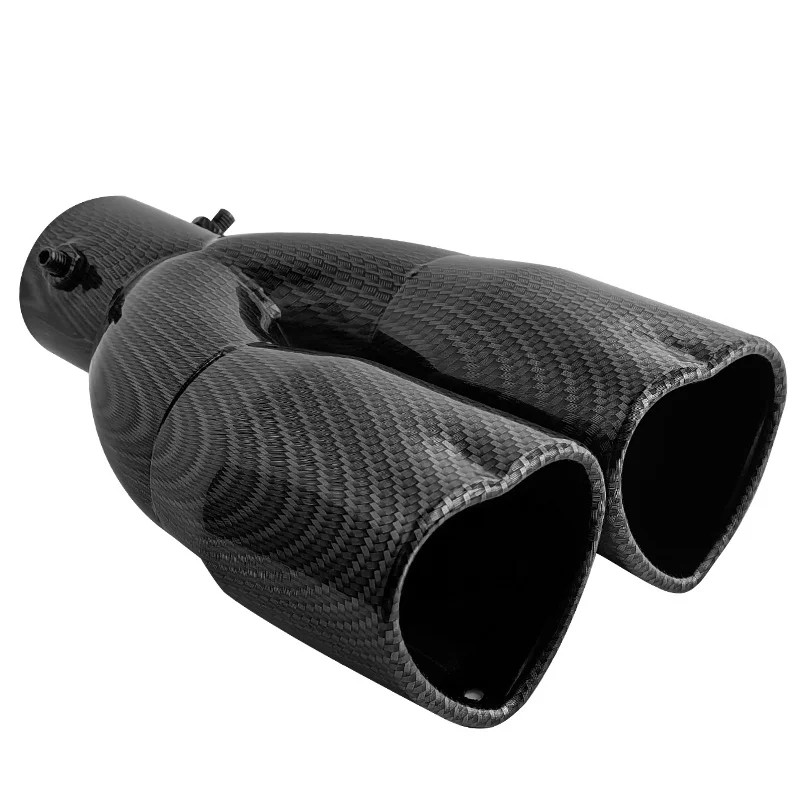1Pc Universal Double Outlet Heart-Shaped Tail Throat Automotive External Modification Accessory Car Exhaust Pipe Muffler