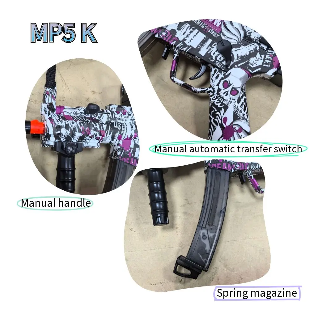 Incredibile giocattolo Pistole idrogel Mp5k Pistole di pirata per l'azione Giocattolo all'aperto Sport Eva Soft Bullet Pistole giocattolo Pistola gel Regali per bambini