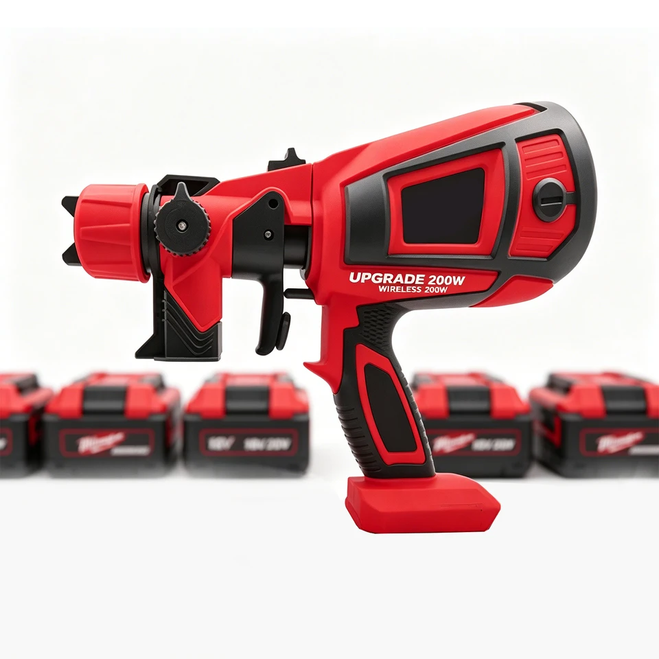 Wireless Electric Paint Spray Gun with Adjustable Nozzles