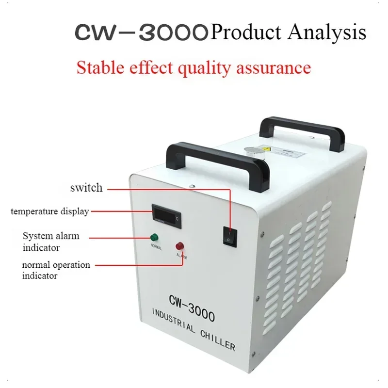 CW-3000 Series Industrial Laser Chiller: Compact Air-Cooled Constant-Temperature Water-Circulating Cooling Unit
