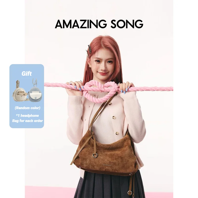 

Сумка-хобо Amazing Song Donut, замшевая осенне-зимняя новинка в стиле ретро