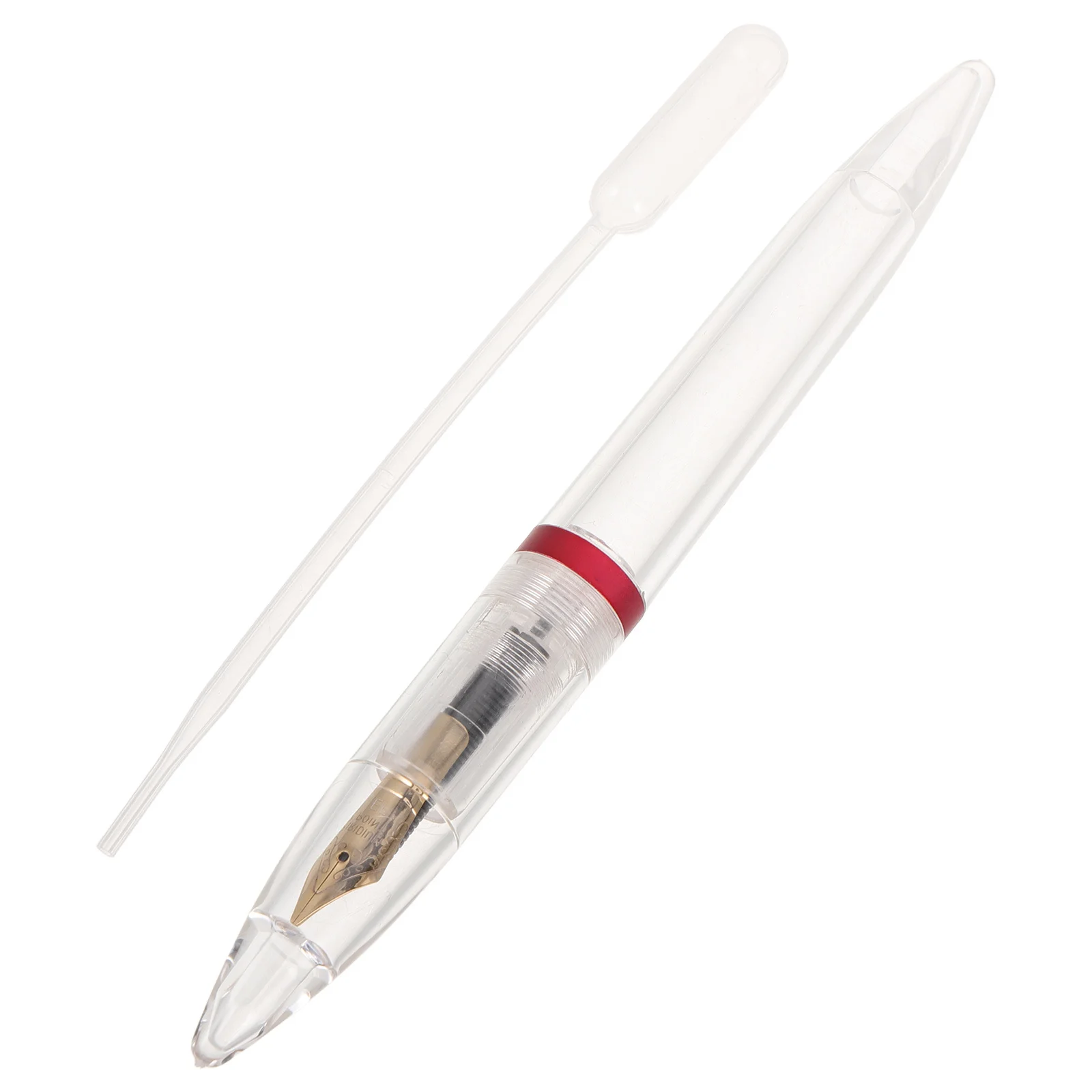 Large Capacity Fountain Pen 0.5Mm Fine Nib Clear Acrylic Body Refillable Liquid Ink For Sketching Drawing Journaling Office