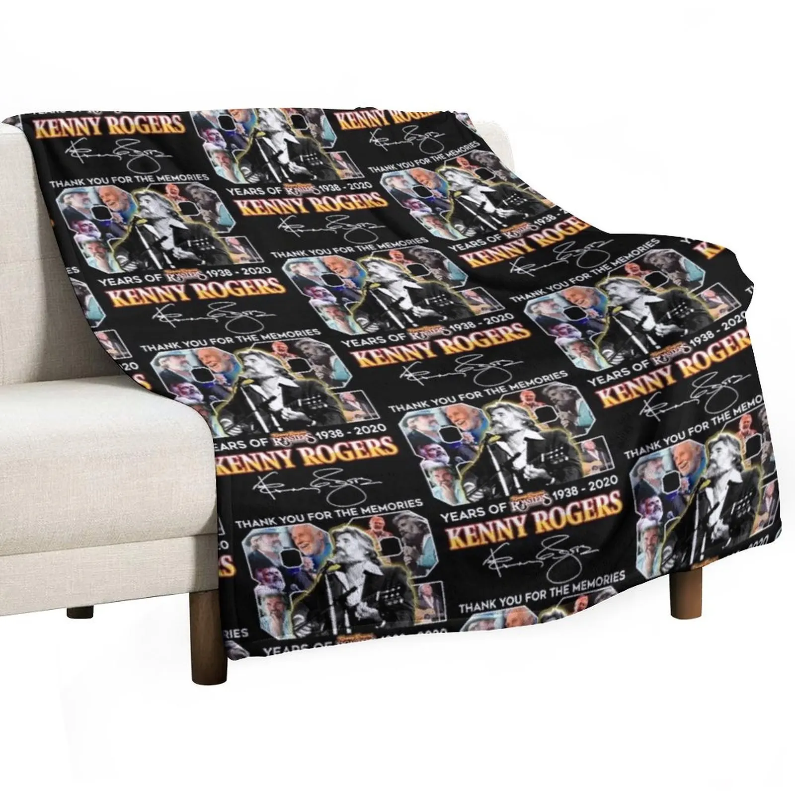 

82 years of Kenny Rogers thank you for the memories signature Throw Blanket warm winter For Sofa Thin Travel funny gift Blankets