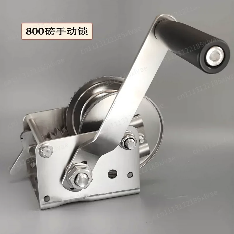 Heavy Duty 304 Stainless Steel Self Locking Hand Winch Two-Way Brake Hand Crank Hoist Marine Boat Trailer Manual Lifting Winch