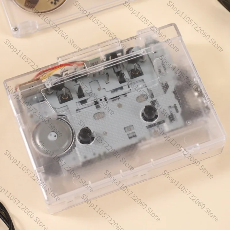 Bluetooth cassette player, retro retro FM radio, automatic flip over, high fidelity transparent cassette player, portable player