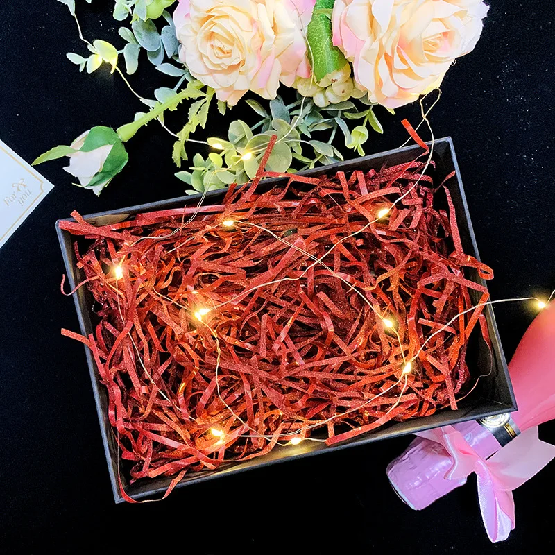 30g Glittering Raffia and golden scallion threads Valentine's Day Birthday gift box decoration filling Packaging auxiliary mater