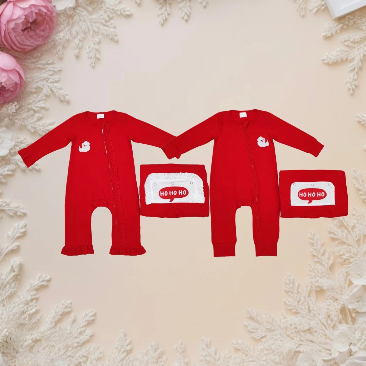 

Newborn Bodysuit Baby Girl Boy Romper Clothes Kids Children Christmas Embroidery Santa Long Sleeve Zipper Jumpsuit One Pieces