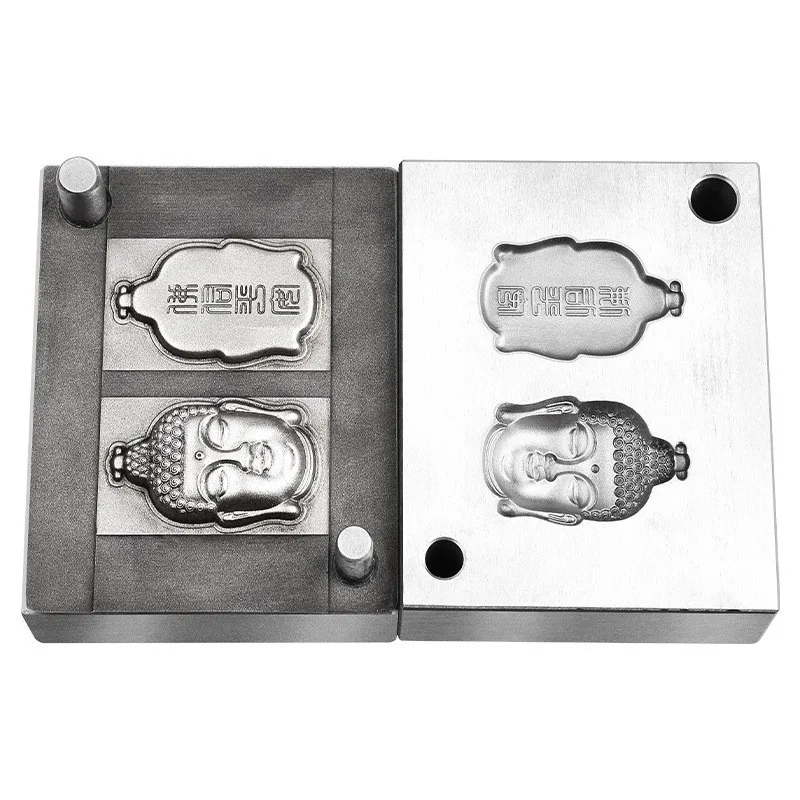 Pendant steel mold, hollow solid Buddha head tag, upper and lower concave and convex mold clamping y