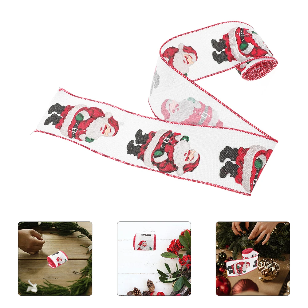 

2pcs 6.3Cm Santa Claus Burlap Christmas Fabric Cloth For Wreaths Bows Diy Crafts Home Decor Present Wrapping Holiday Grosgrain