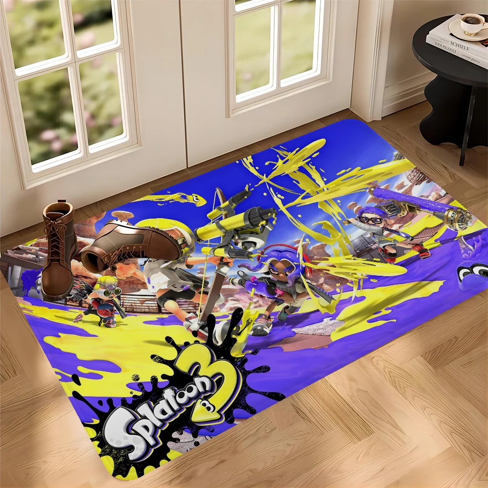 

Game S-Splatoon Long Rugs Cheaper Anti-slip Modern Living Room Balcony Printed Bedside Area Rugs