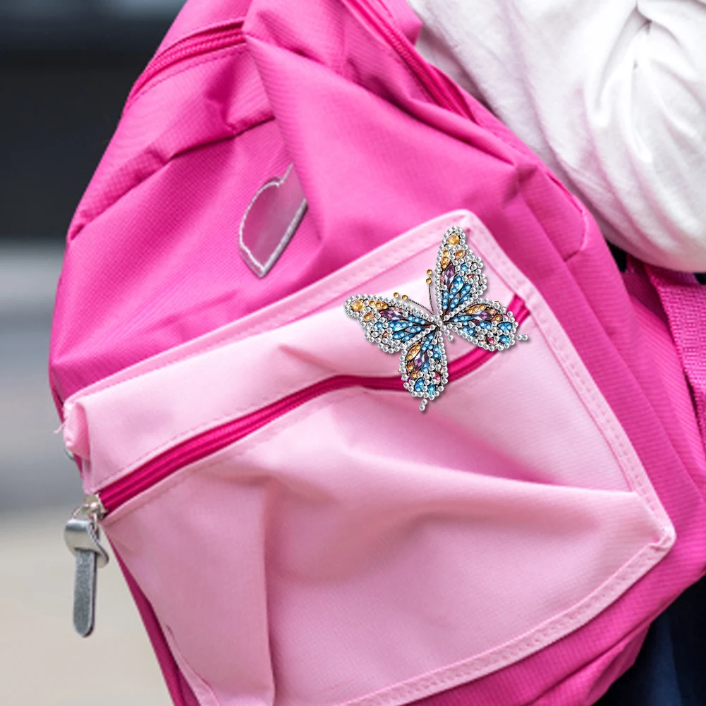 

4Pcs Diamond Painting Brooch Butterfly Rhinestone Crystal Pins Diamond Painting Brooch Jewelry Kit for DIY Crafts