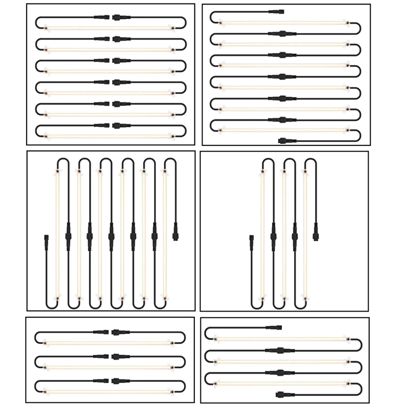 Tira de luces LED de cultivo de piojos, 50Cm, para plantas de estante de flores de interior, lámpara de espectro completo, enchufe europeo