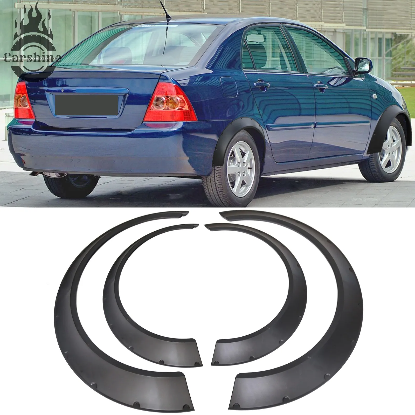 

Fender Flares For Toyota Corolla Wide Body Wheel Arches 80mm 4pcs Set Black
