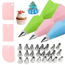 Nozzle piping cake decorating tools Confectionery equipment Kitchen accessories Reusable Pastry bag and bakery set icing socket