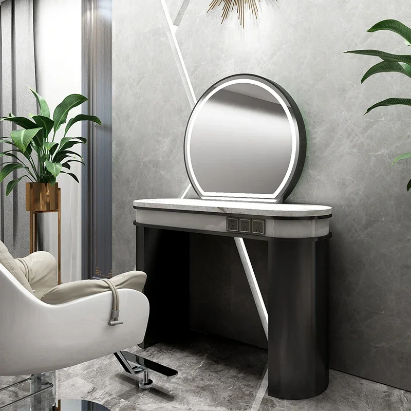 Internet celebrity barber shop mirror table hair salon special hair cut mirror hair salon mirror table cabinet integrated stainl