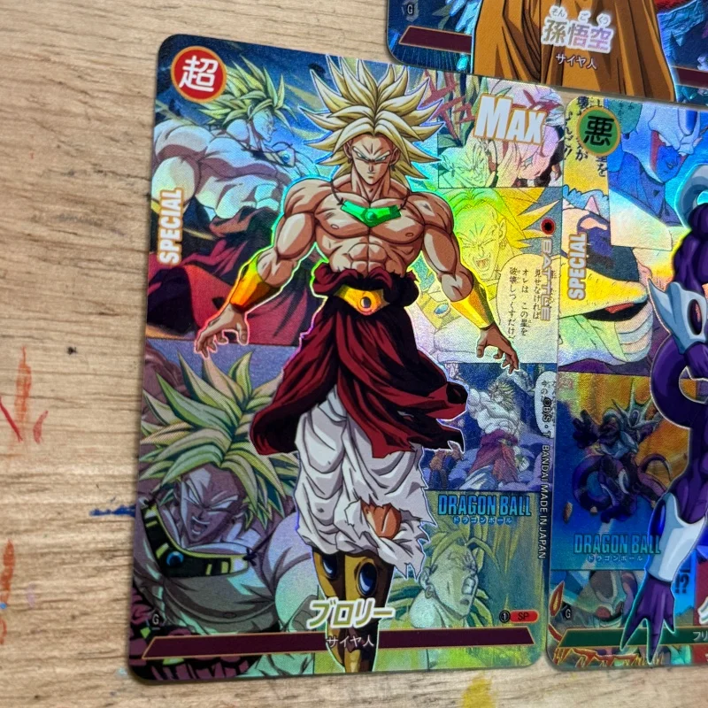 Dragon Ball TCG Strongest Villain Series Diy Rough Flash Card Cooler Broly Frieza Super Saiyan Game Collection Card Toy Gifts